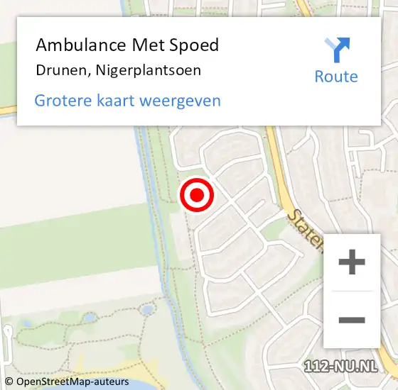 Locatie op kaart van de 112 melding: Ambulance Met Spoed Naar Drunen, Nigerplantsoen op 22 september 2016 16:30