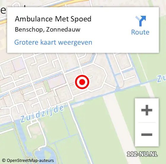 Locatie op kaart van de 112 melding: Ambulance Met Spoed Naar Benschop, Zonnedauw op 22 september 2016 16:47