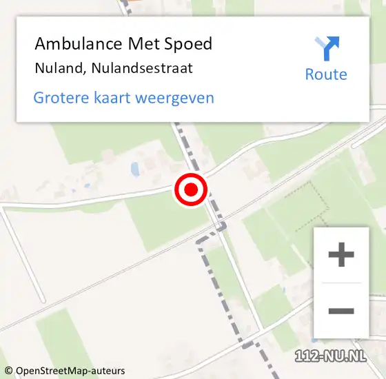 Locatie op kaart van de 112 melding: Ambulance Met Spoed Naar Nuland, Nulandsestraat op 22 september 2016 17:30