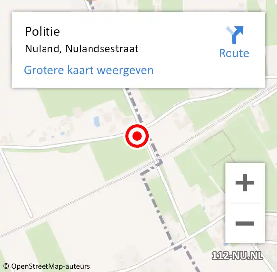 Locatie op kaart van de 112 melding: Politie Nuland, Nulandsestraat op 22 september 2016 17:30