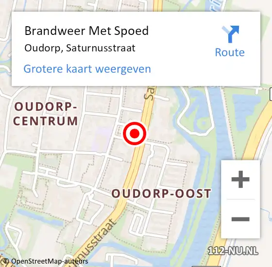 Locatie op kaart van de 112 melding: Brandweer Met Spoed Naar Oudorp, Saturnusstraat op 22 september 2016 18:47