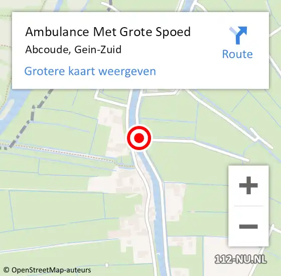 Locatie op kaart van de 112 melding: Ambulance Met Grote Spoed Naar Abcoude, Gein-Zuid op 22 september 2016 18:53