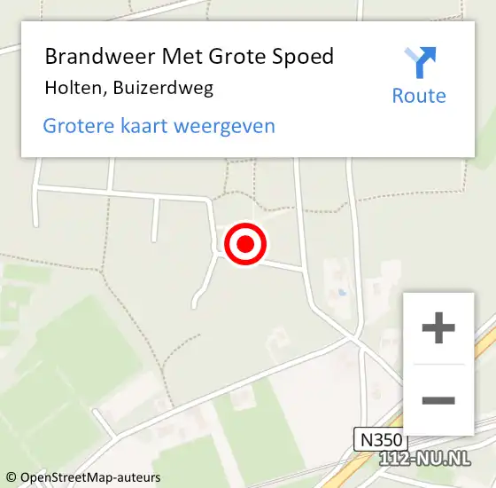 Locatie op kaart van de 112 melding: Brandweer Met Grote Spoed Naar Holten, Buizerdweg op 22 september 2016 19:24