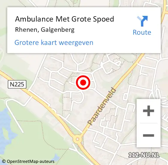 Locatie op kaart van de 112 melding: Ambulance Met Grote Spoed Naar Rhenen, Galgenberg op 22 september 2016 19:32