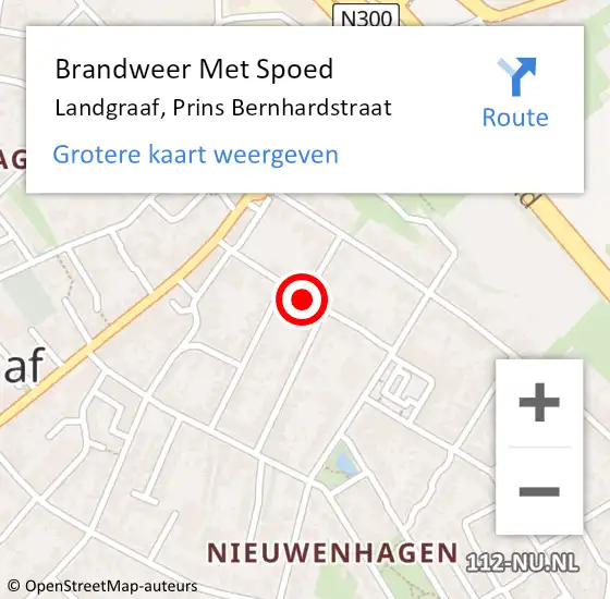 Locatie op kaart van de 112 melding: Brandweer Met Spoed Naar Landgraaf, Prins Bernhardstraat op 22 september 2016 20:11