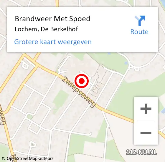 Locatie op kaart van de 112 melding: Brandweer Met Spoed Naar Lochem, De Berkelhof op 22 september 2016 21:03