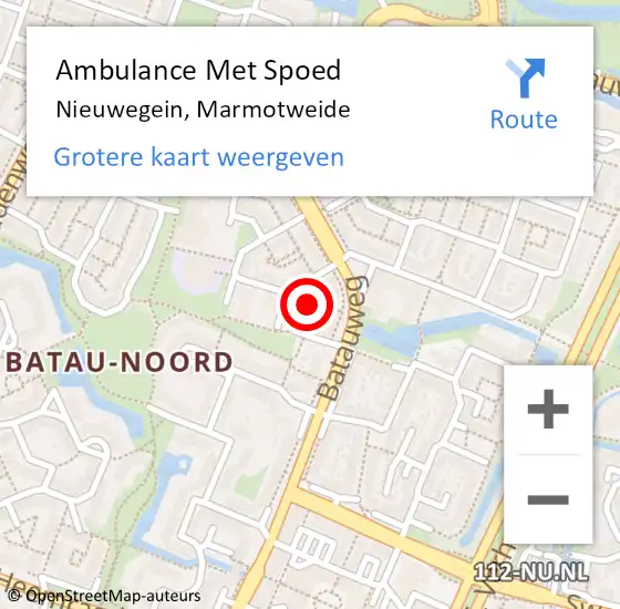 Locatie op kaart van de 112 melding: Ambulance Met Spoed Naar Nieuwegein, Marmotweide op 22 september 2016 21:04