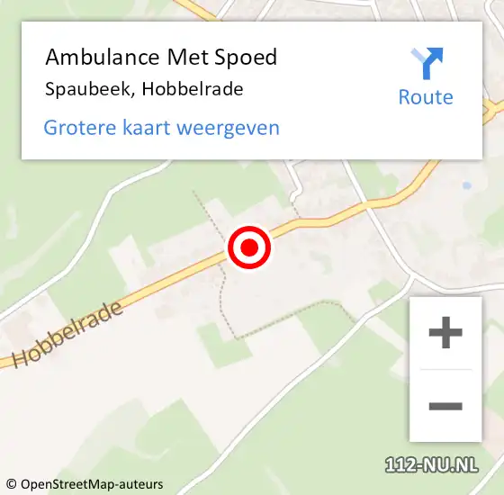 Locatie op kaart van de 112 melding: Ambulance Met Spoed Naar Spaubeek, Hobbelrade op 28 december 2013 07:49