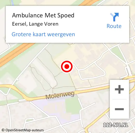 Locatie op kaart van de 112 melding: Ambulance Met Spoed Naar Eersel, Lange Voren op 23 september 2016 03:01