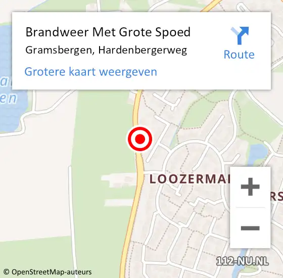 Locatie op kaart van de 112 melding: Brandweer Met Grote Spoed Naar Gramsbergen, Hardenbergerweg op 23 september 2016 04:56