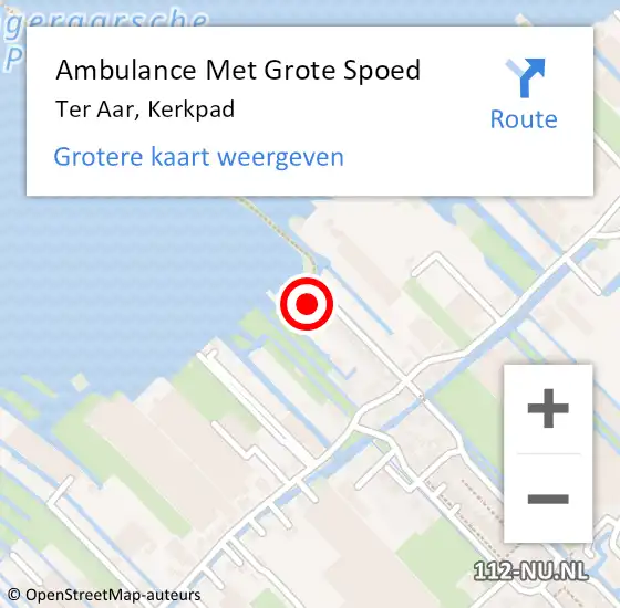 Locatie op kaart van de 112 melding: Ambulance Met Grote Spoed Naar Ter Aar, Kerkpad op 28 december 2013 08:16