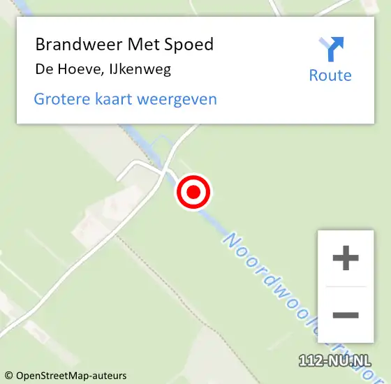 Locatie op kaart van de 112 melding: Brandweer Met Spoed Naar De Hoeve, IJkenweg op 23 september 2016 10:42