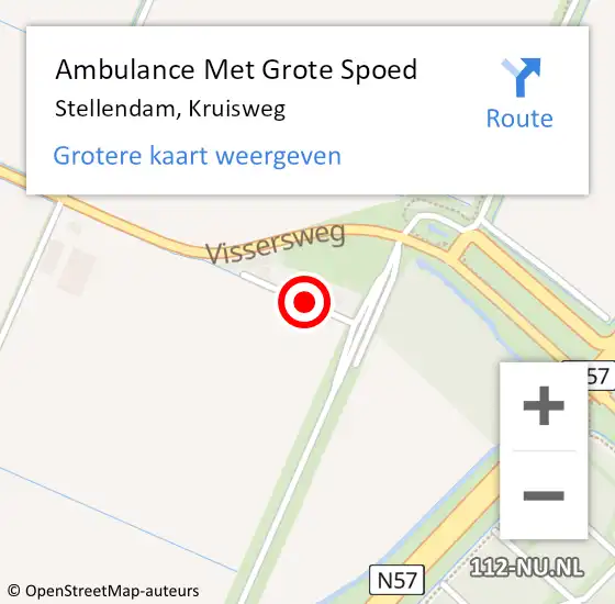 Locatie op kaart van de 112 melding: Ambulance Met Grote Spoed Naar Stellendam, Kruisweg op 23 september 2016 14:40