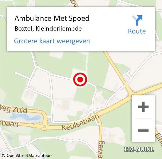 Locatie op kaart van de 112 melding: Ambulance Met Spoed Naar Boxtel, Kleinderliempde op 23 september 2016 14:53