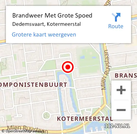 Locatie op kaart van de 112 melding: Brandweer Met Grote Spoed Naar Dedemsvaart, Kotermeerstal op 23 september 2016 15:19