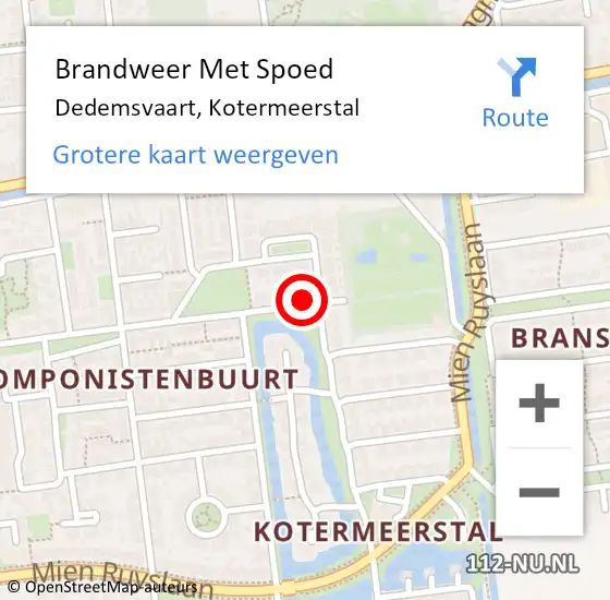 Locatie op kaart van de 112 melding: Brandweer Met Spoed Naar Dedemsvaart, Kotermeerstal op 23 september 2016 15:30