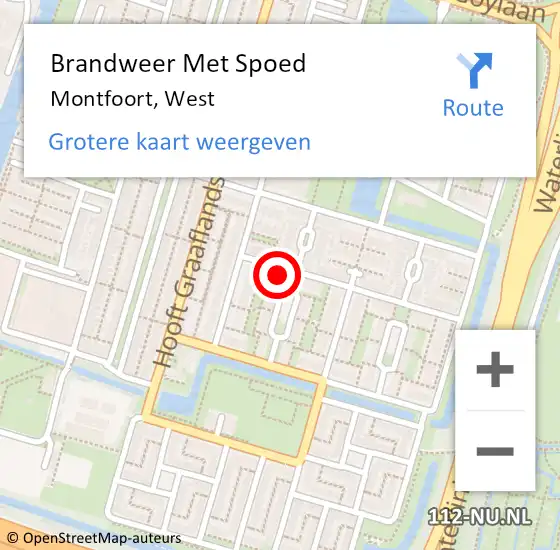 Locatie op kaart van de 112 melding: Brandweer Met Spoed Naar Montfoort, West op 23 september 2016 15:55