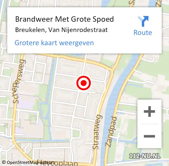 Locatie op kaart van de 112 melding: Brandweer Met Grote Spoed Naar Breukelen, Van Nijenrodestraat op 23 september 2016 16:42