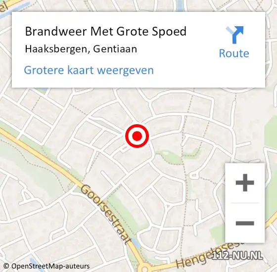 Locatie op kaart van de 112 melding: Brandweer Met Grote Spoed Naar Haaksbergen, Gentiaan op 23 september 2016 17:37