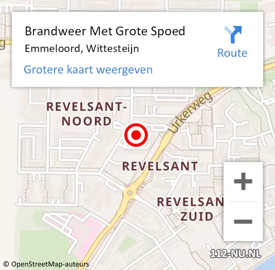 Locatie op kaart van de 112 melding: Brandweer Met Grote Spoed Naar Emmeloord, Wittesteijn op 23 september 2016 17:48