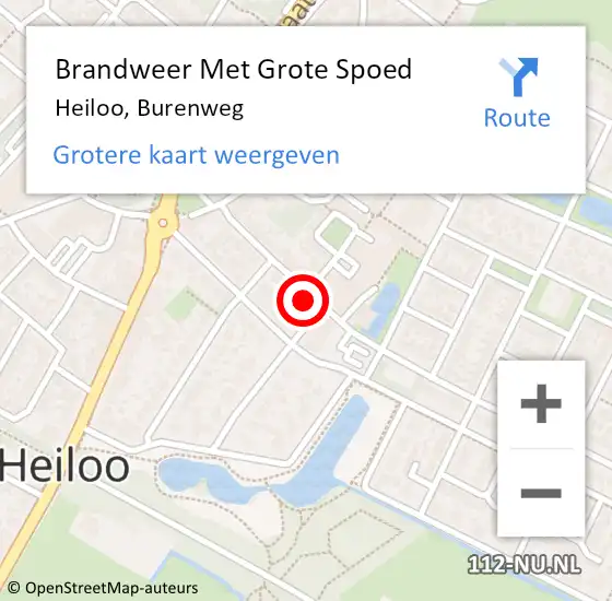 Locatie op kaart van de 112 melding: Brandweer Met Grote Spoed Naar Heiloo, Burenweg op 23 september 2016 18:06