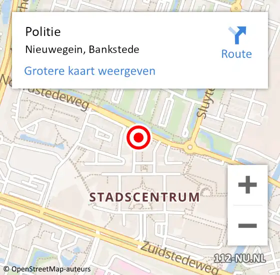 Locatie op kaart van de 112 melding: Politie Nieuwegein, Bankstede op 23 september 2016 19:09