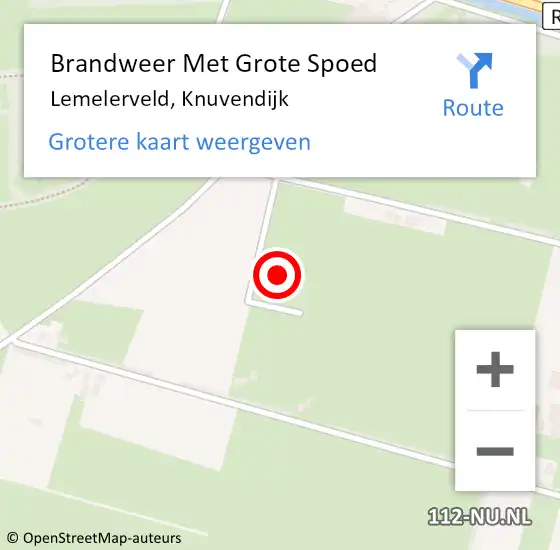 Locatie op kaart van de 112 melding: Brandweer Met Grote Spoed Naar Lemelerveld, Knuvendijk op 23 september 2016 20:22