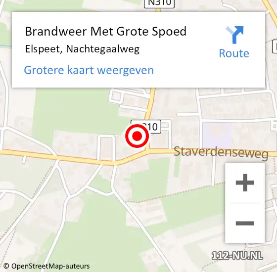 Locatie op kaart van de 112 melding: Brandweer Met Grote Spoed Naar Elspeet, Nachtegaalweg op 23 september 2016 21:09