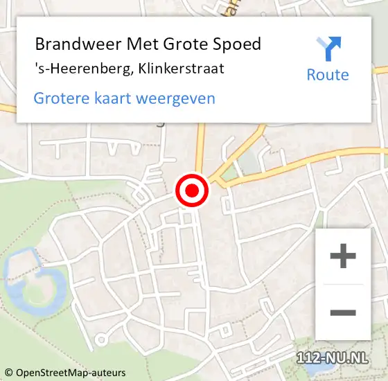 Locatie op kaart van de 112 melding: Brandweer Met Grote Spoed Naar 's-Heerenberg, Klinkerstraat op 23 september 2016 23:27