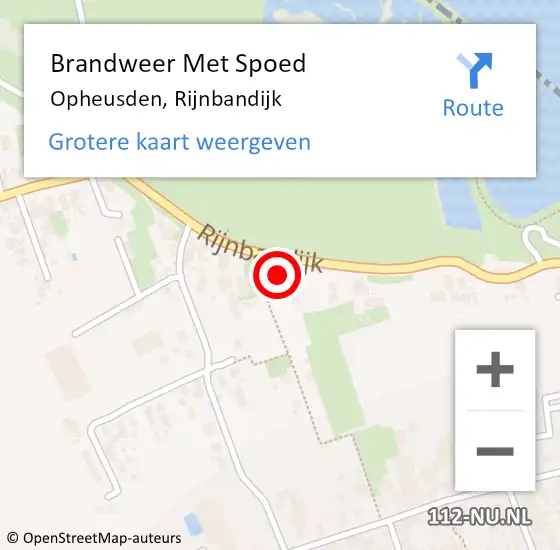 Locatie op kaart van de 112 melding: Brandweer Met Spoed Naar Opheusden, Rijnbandijk op 24 september 2016 01:13