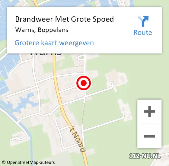 Locatie op kaart van de 112 melding: Brandweer Met Grote Spoed Naar Warns, Boppelans op 24 september 2016 02:01