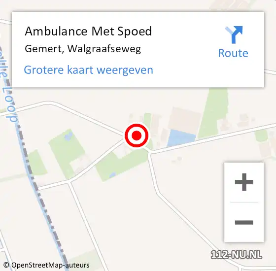 Locatie op kaart van de 112 melding: Ambulance Met Spoed Naar Gemert, Walgraafseweg op 24 september 2016 02:28