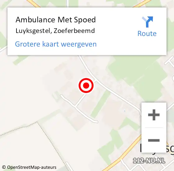 Locatie op kaart van de 112 melding: Ambulance Met Spoed Naar Luyksgestel, Zoeferbeemd op 24 september 2016 02:31