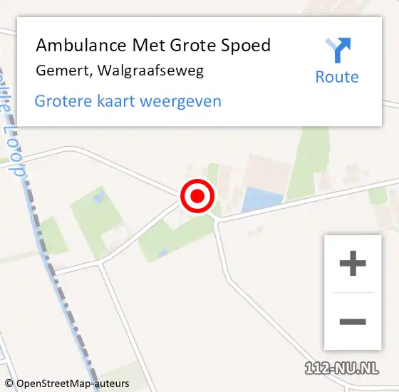 Locatie op kaart van de 112 melding: Ambulance Met Grote Spoed Naar Gemert, Walgraafseweg op 24 september 2016 02:32