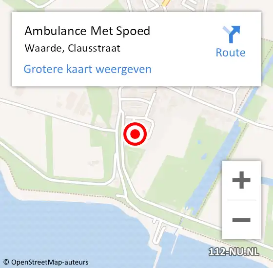 Locatie op kaart van de 112 melding: Ambulance Met Spoed Naar Waarde, Clausstraat op 24 september 2016 03:13