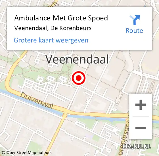 Locatie op kaart van de 112 melding: Ambulance Met Grote Spoed Naar Veenendaal, De Korenbeurs op 24 september 2016 05:27