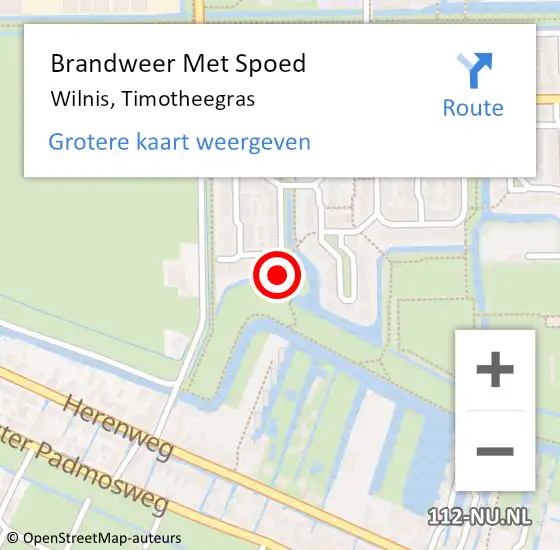 Locatie op kaart van de 112 melding: Brandweer Met Spoed Naar Wilnis, Timotheegras op 24 september 2016 09:22