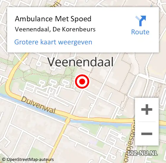 Locatie op kaart van de 112 melding: Ambulance Met Spoed Naar Veenendaal, De Korenbeurs op 24 september 2016 09:24