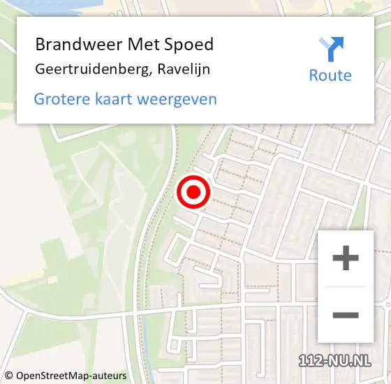 Locatie op kaart van de 112 melding: Brandweer Met Spoed Naar Geertruidenberg, Ravelijn op 24 september 2016 09:33