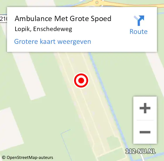 Locatie op kaart van de 112 melding: Ambulance Met Grote Spoed Naar Lopik, Enschedeweg op 24 september 2016 10:00