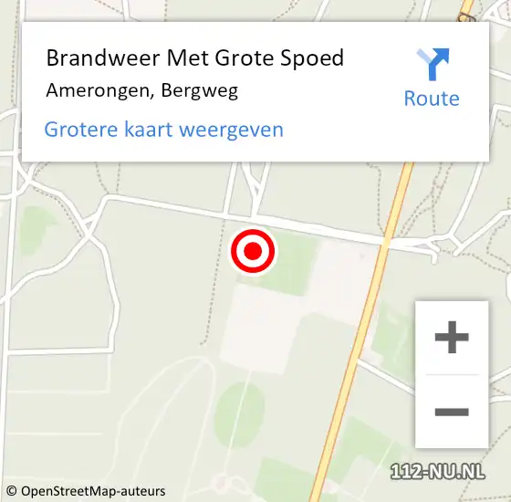 Locatie op kaart van de 112 melding: Brandweer Met Grote Spoed Naar Amerongen, Bergweg op 24 september 2016 10:11