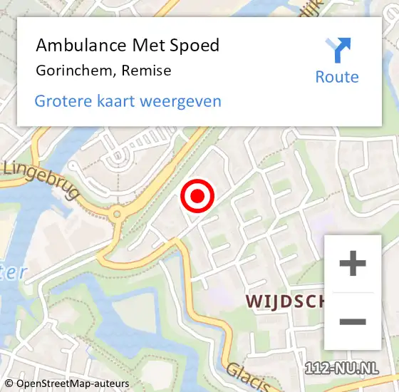 Locatie op kaart van de 112 melding: Ambulance Met Spoed Naar Gorinchem, Remise op 24 september 2016 10:58