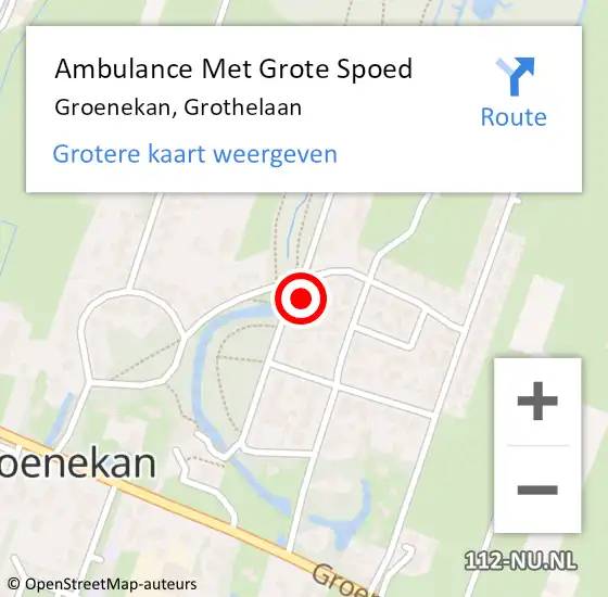 Locatie op kaart van de 112 melding: Ambulance Met Grote Spoed Naar Groenekan, Grothelaan op 24 september 2016 12:18