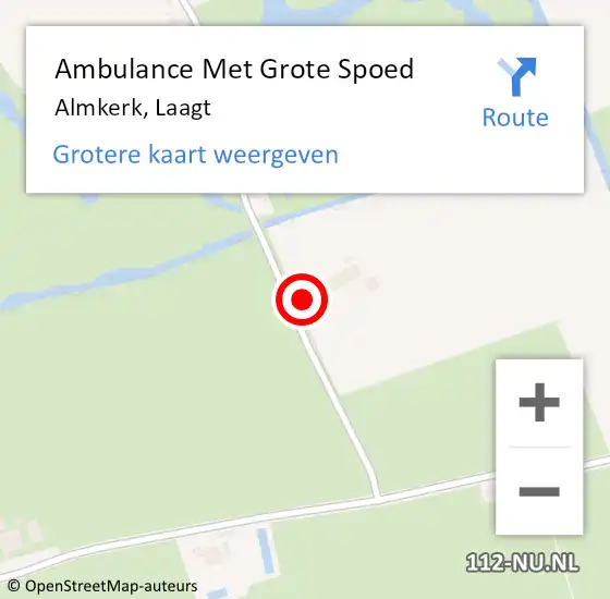 Locatie op kaart van de 112 melding: Ambulance Met Grote Spoed Naar Almkerk, Laagt op 24 september 2016 13:00