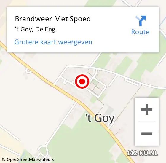 Locatie op kaart van de 112 melding: Brandweer Met Spoed Naar 't Goy, De Eng op 24 september 2016 14:31