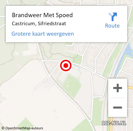 Locatie op kaart van de 112 melding: Brandweer Met Spoed Naar Castricum, Sifriedstraat op 24 september 2016 14:33