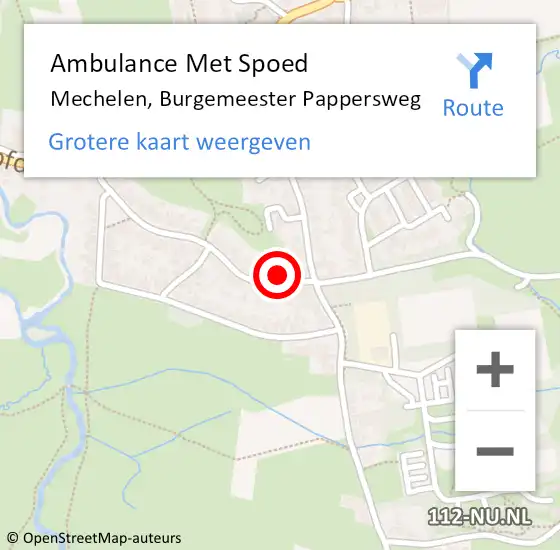 Locatie op kaart van de 112 melding: Ambulance Met Spoed Naar Mechelen, Burgemeester Pappersweg op 28 december 2013 11:27