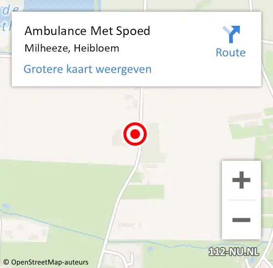 Locatie op kaart van de 112 melding: Ambulance Met Spoed Naar Milheeze, Heibloem op 24 september 2016 14:59