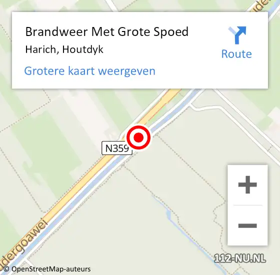 Locatie op kaart van de 112 melding: Brandweer Met Grote Spoed Naar Harich, Houtdyk op 24 september 2016 15:44