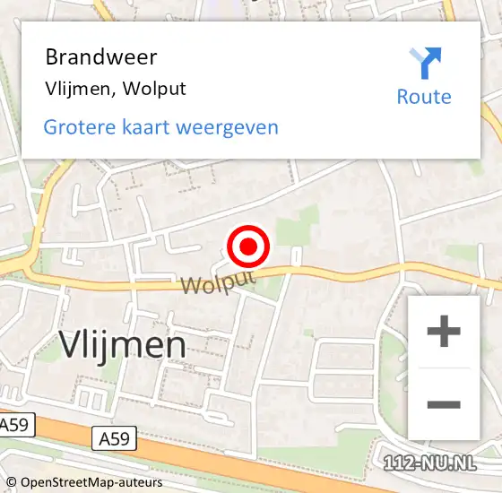 Locatie op kaart van de 112 melding: Brandweer Vlijmen, Wolput op 24 september 2016 15:47